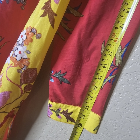 CALESSA Long Tunic Top Shirt Dress Button Up Abstract Artsy Pockets Size 2XL - Picture 5 of 6